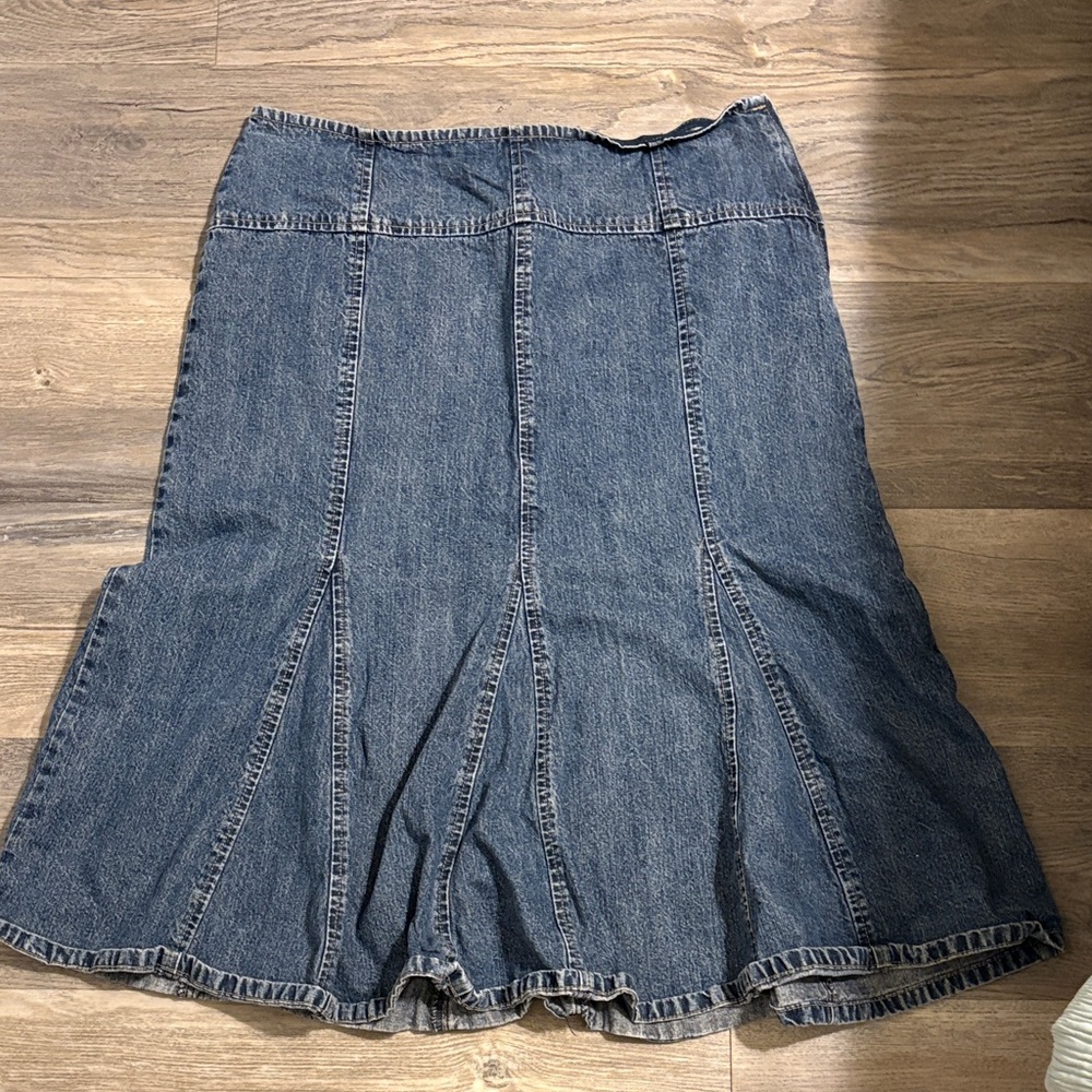 liz & co. Dark Blue A-Line Denim Skirt